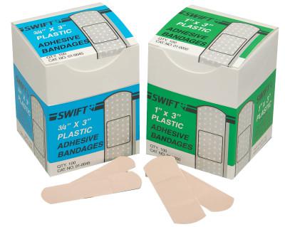 Adhesive Bandages, 3/4 in x 3 in Strips, Fabric