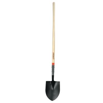 Round Point Shovel, 12 in L x 8.875 in W Blade, #2, 48 in L North American Hardwood Straight Handle