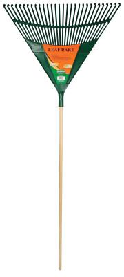 Leaf Rake, 30 in W, Polypropylene, 48 in American Hardwood Handle ...