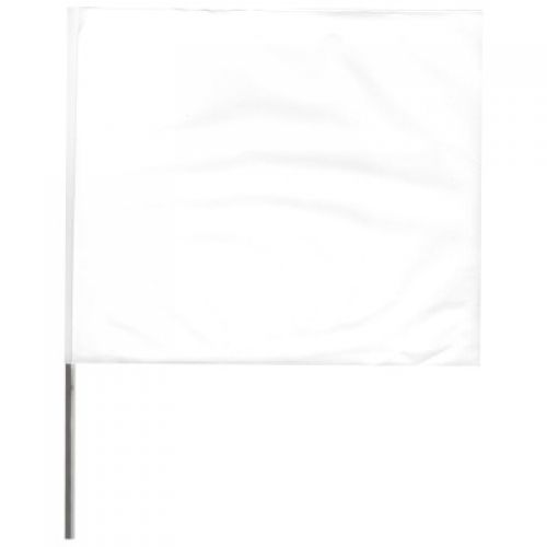 Stake Flags, 4 in x 5 in, 21 in Height, PVC; Steel Wire, White