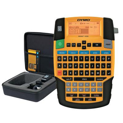 Rhino 4200 All-Purpose Labeling Tool with QWERTY Keyboard, Kit, Black/Yellow