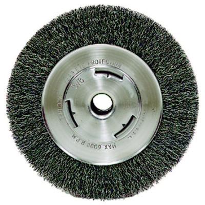 Wolverine 7" Wide Face Bench Grinder Wheel, .014" Crimped Steel Wire Fill, 5/8" Arbor Hole
