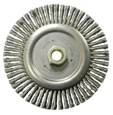 Roughneck Stringer Bead Wheel, 6 in D x 3/16 W, .02 Stainless Wire, 12,500 rpm