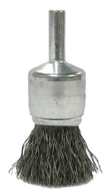3/4" Crimped Wire End Brush, .020" Stainless Steel Fill
