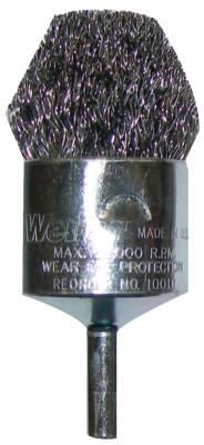 Controlled Flare Crimped Wire End Brush 1", .014" Steel Fill