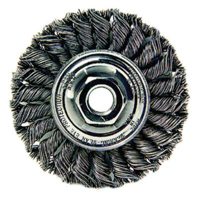 Standard Twist Knot Wire Wheel 4", .020" Steel Fill, 5/8"-11 UNC Nut