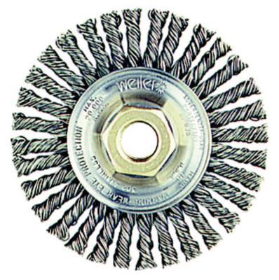 ROUGHNECK MAX 4" Stringer Bead Wire Wheel, .020" Stainless Steel Fill, 5/8"-11 UNC Nut