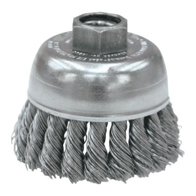 2-3/4" Single Row Knot Wire Cup Brush, .020" Steel Fill, 5/8"-11 UNC Nut