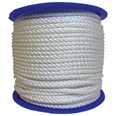 Twisted Nylon Ropes, 3/8 in x 600 ft, Nylon, White - Advanced Safety ...