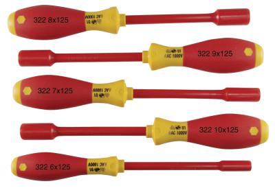 SoftFinish Insulated Nut Driver Sets, Hex, Metric, 5 per set