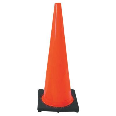 PVC Traffic Cones, 18 in, PVC, Orange/Black