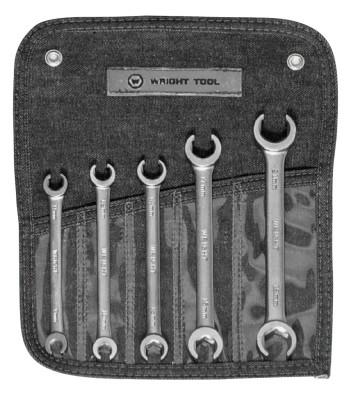 5 Piece Flare Nut Wrench Set, Includes (1) 9 x 11MM; (1) 10 x 12MM; (1) 13 x 14MM; (1) 15 x 17MM; (1) 19 x 21MM