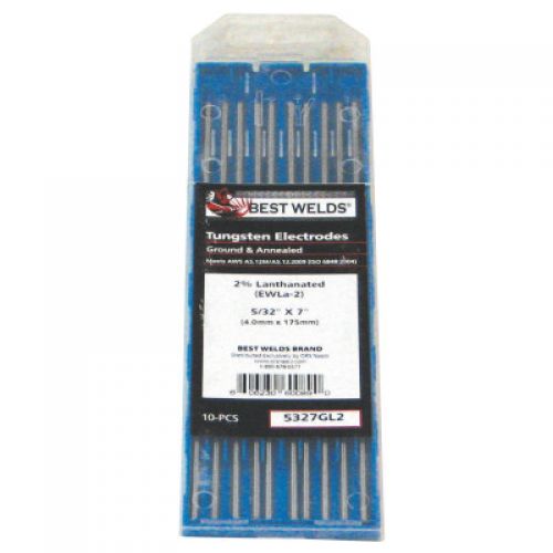 Tungsten Electrode, 2 Lanthanated, 7 in, Size 1/8