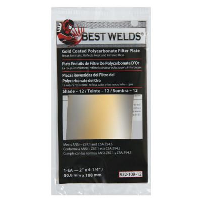 Gold Coated Filter Plate, Gold/12, 2 in x 4.25 in, Polycarbonate