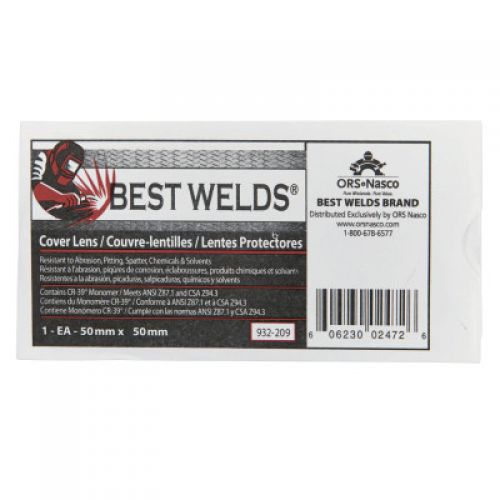 Best Welds Cover Lens, 50 mm, CR 39, Clear