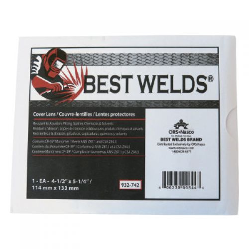 Best Welds Cover Lens, 4.5 in x 5.25 in, CR 39, Clear