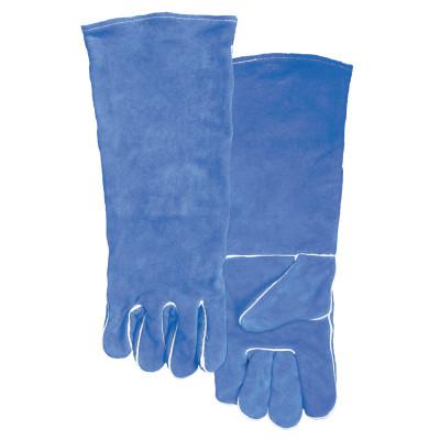 Welding Gloves, Split Cowhide, Large, Blue