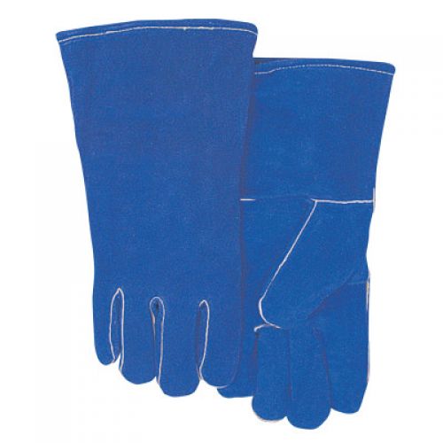 Split Cowhide Welding Gloves, Shoulder Split, Large, Blue