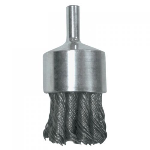 Eagle Brush Stem Mounted Knot Wire End Brushes, OAL Diameter 1/4 in Stem