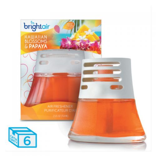 BRIGHT AIR Scented Oil Air Freshener, Hawaiian Blossoms and Papaya, Orange, 2.5oz