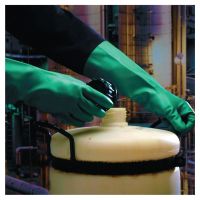 Marigold 368R Nitrile Gloves, Extended Cuff, Unlined, Green, Size 9