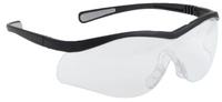 NORTH SAFETY Lightning Safety Glasses, Clear Lens, Anti-Scratch, Anti-Static, Black Frame