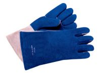 Welding Gloves, Split Cowhide, Foam Lining, Large, Blue