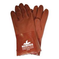 MCR Safety 6414 Memphis 14 Premium Double Dipped PVC Nitrile Reinforced Gloves Large 1-Pair Jersey Lined with Sandy Finish