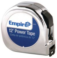 EMPIRE LEVEL Tape Measures, 5/8 in x 12 ft, Chrome