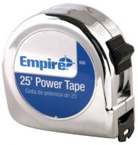 Empire Level Tape Measures, Single Side Tape ABS, Chrome, Nylon, Steel High Carbon ABS Plastic Belt Clip Mounting