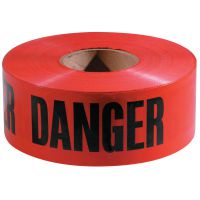 EMPIRE LEVEL Safety Barricade Tapes, 3 in x 1,000 ft, Red, Danger