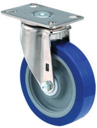 Medium Duty Institutional Casters, 4 in, 375 lb, Polyurethane/Polyolefin, Swivel