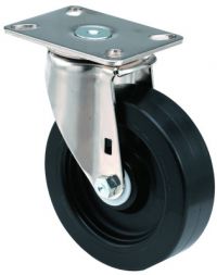 Medium Duty Institutional Casters, 5 in , 450 lb, Polyurethane/Polyolefin, Swivel