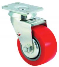 Med-Heavy Duty Rigid Casters, 6 in , 700 lb, Poly/Poly, Swivel w/Total-Lock