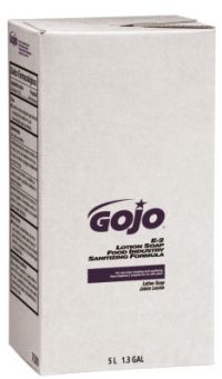 GOJO E-2 Sanitizing Lotion Soaps, Bag-in-Box, 5,000 mL