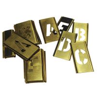 Brass Stencil Gothic Style Letter Sets, Brass, 12 in, 33 per package