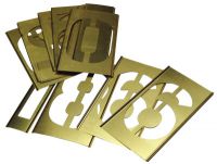 Brass Stencil Gothic Style Number Sets, Brass, 12 in, 13 per package