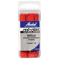 Red-Riter Fineline Metal Marker Refills, Flat, Red