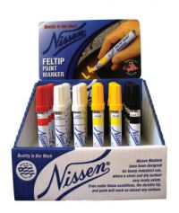 Nissen Feltip Paint Marker Displays, 7-1/2 in Bullet Assorted