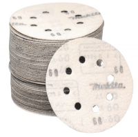 MAKITA Hook and Loop Coated-Paper Discs, 5 in, 80 Grit, 5 per pack