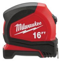 MILWAUKEE ELECTRIC TOOLS Compact Tape Measures, 1.6 in x 16 ft, 1/16 Graduations, Yellow