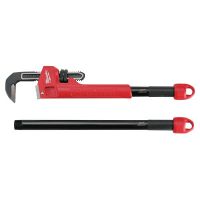 MILWAUKEE ELECTRIC TOOLS Cheater Pipe Wrench, 24 in Long, Red/Black, Steel