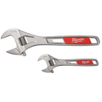 MILWAUKEE ELECTRIC TOOLS 2-Piecec Adjustable Wrench Set, 6 in/10 in, Steel