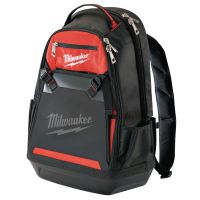 MILWAUKEE ELECTRIC TOOLS Jobsite Backpack, 35 Compartments, 1680 Ballistic  Material, Black/Red