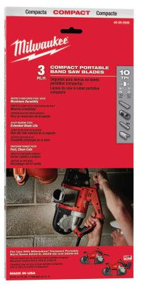 MILWAUKEE ELECTRIC TOOLS Compact Band Saw Blades, 10 TPI, 1/2 x 35 3/8