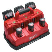 MILWAUKEE ELECTRIC TOOLS M18 and M12 Rapid Charge Station, Lithium-ion, 120 Volt, Red/Black