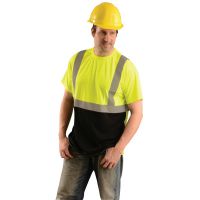 TSHIRT SS BIRDSEYE SILVER TAPE POCKET CL2 YEL 2X