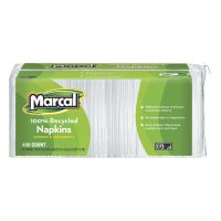 100% Recycled Lunch Napkins, 1-Ply, 12 1/2 x 11 2/5, White