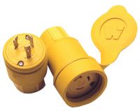 Watertite Rubber Plug, L5-30, 2-Pole/3-Wire Face View, 250 V/30 A