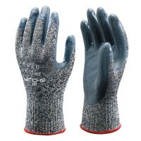 SHOWA Zorb-IT 230 Series Knit Gloves, Size 8, Black/Gray